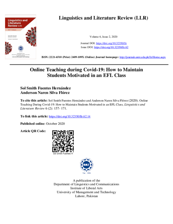 (PDF) Online Teaching during Covid-19: How to Maintain Students ...