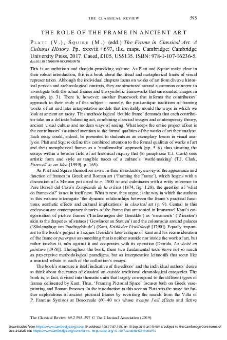 (PDF) The Role of the Frame in Ancient Art