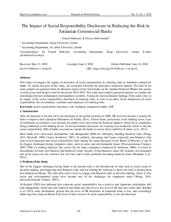 (PDF) The Impact of Social Responsibility Disclosure in Reducing the ...