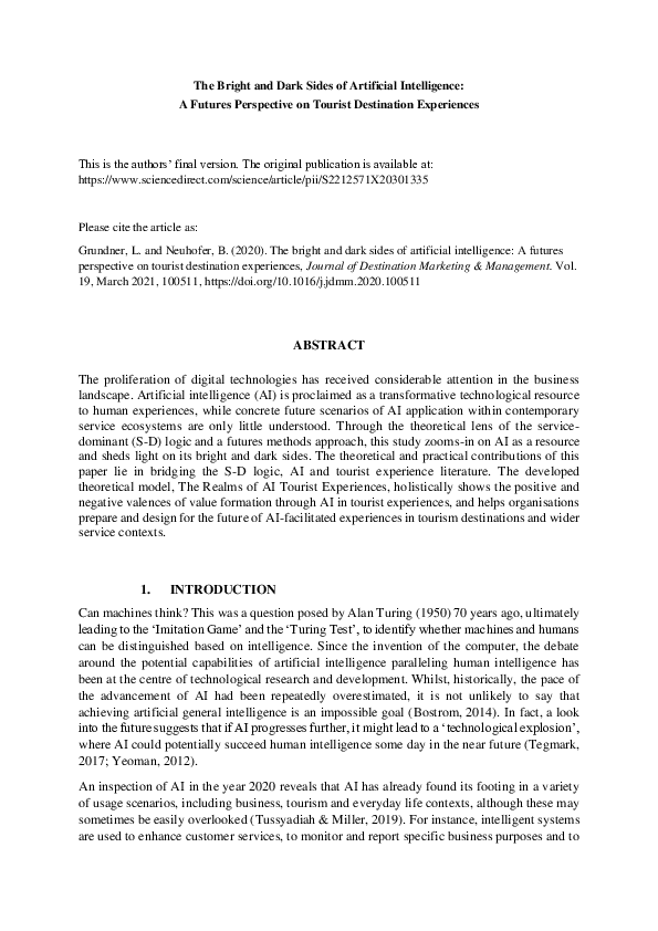 (PDF) The Bright and Dark Sides of Artificial Intelligence: A Futures ...