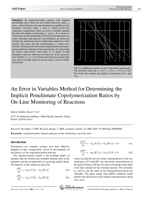 (PDF) An Error in Variables Method for Determining the Implicit ...