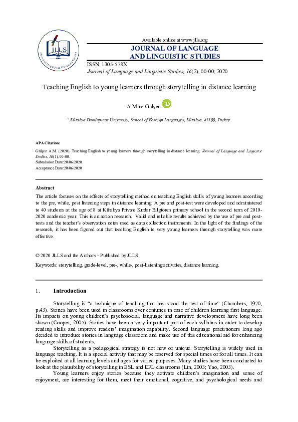 (DOC) Teaching English to young learners through storytelling in ...