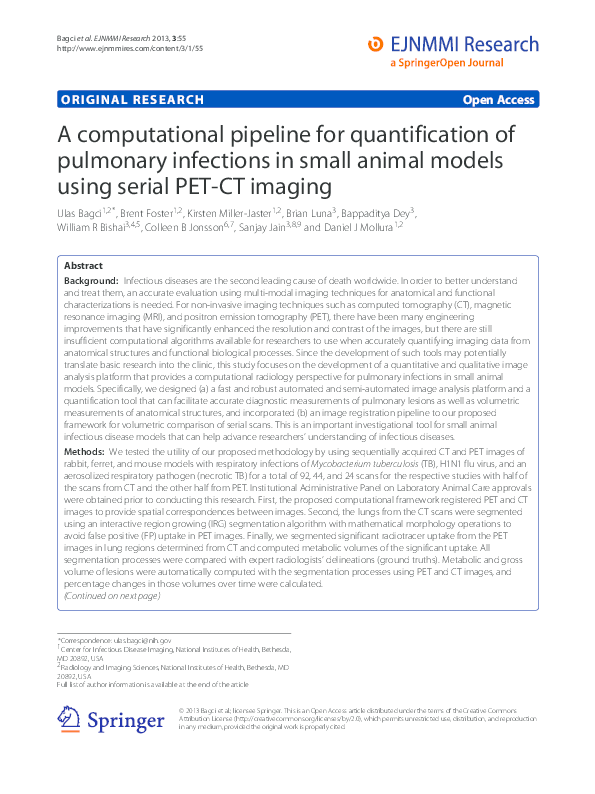 (PDF) A computational pipeline for quantification of pulmonary ...