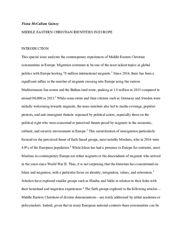 Christians In The Middle East Research Papers Academia Edu