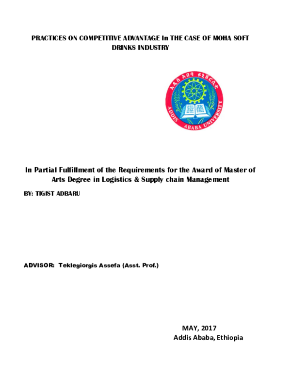 (PDF) PRACTICES ON COMPETITIVE ADVANTAGE In THE CASE OF MOHA SOFT