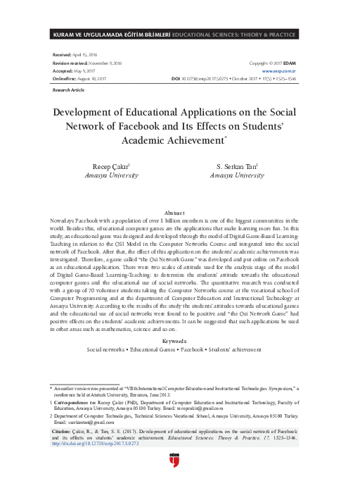 (PDF) Development of Educational Applications on the Social Network of ...