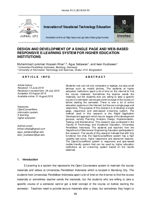 (PDF) Design and Development of a Single Page and Web-based Responsive ...