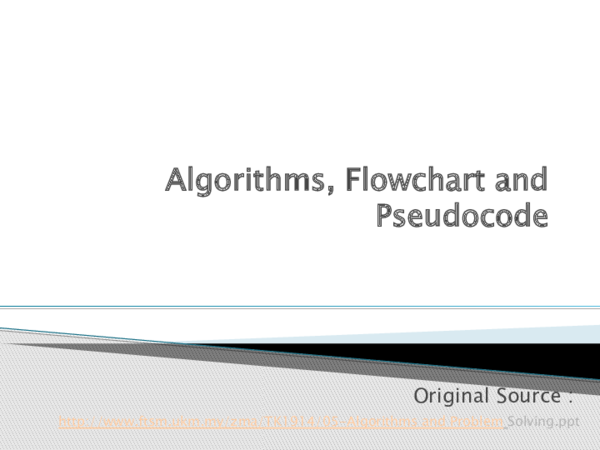 (PPT) Algorithms flowchart and pseudocode