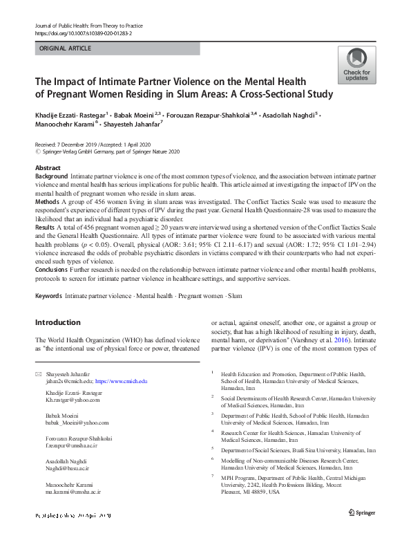 (PDF) The Impact of Intimate Partner Violence on the Mental Health of ...