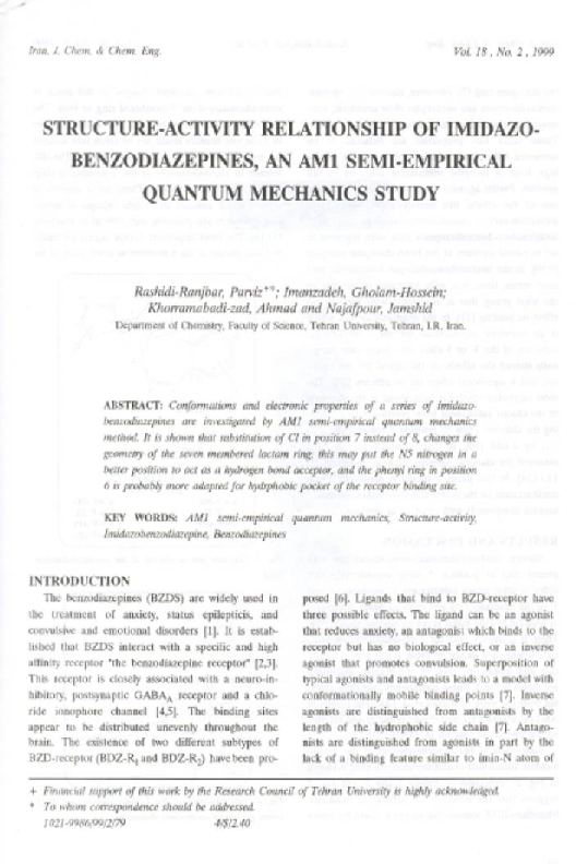 (PDF) Structure-activity Relationship of Imidazo-benzodiazepines, an ...