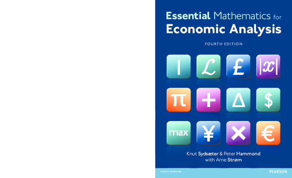Essential Mathematics For Economic Analysis Pdf