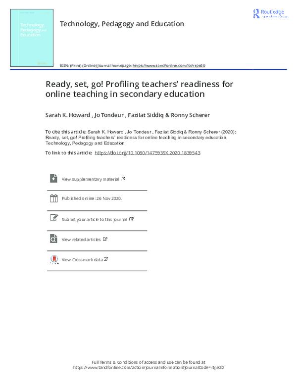 (PDF) Ready, set, go! Profiling teachers' readiness for online teaching ...