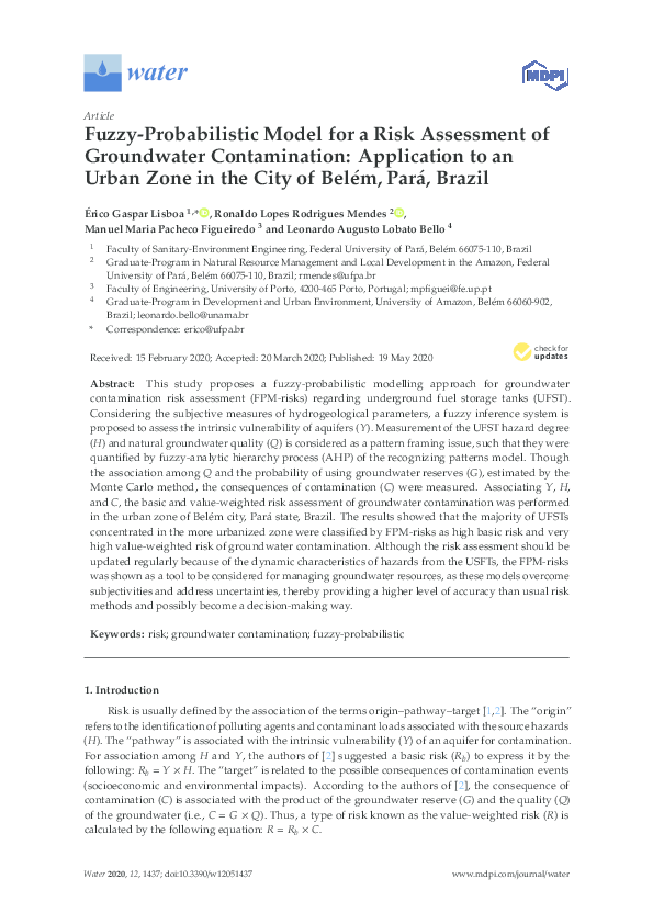 (PDF) Fuzzy-Probabilistic Model for a Risk Assessment of Groundwater ...