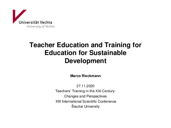 (PDF) Teacher Education and Training for Education for Sustainable ...