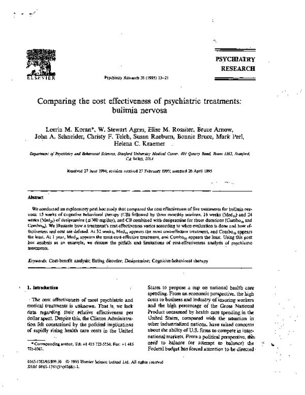 Bulimia Nervosa Research Papers Academia Edu