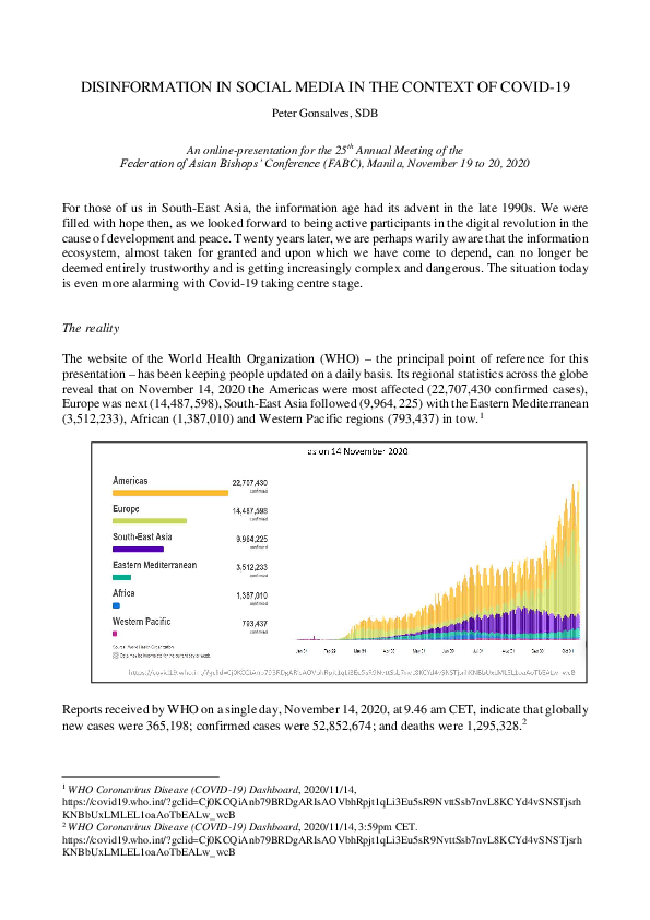 (PDF) DISINFORMATION IN SOCIAL MEDIA IN THE CONTEXT OF COVID-19