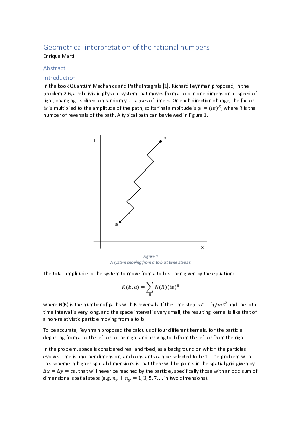 (PDF) Geometrical interpretation of the rational numbers v06
