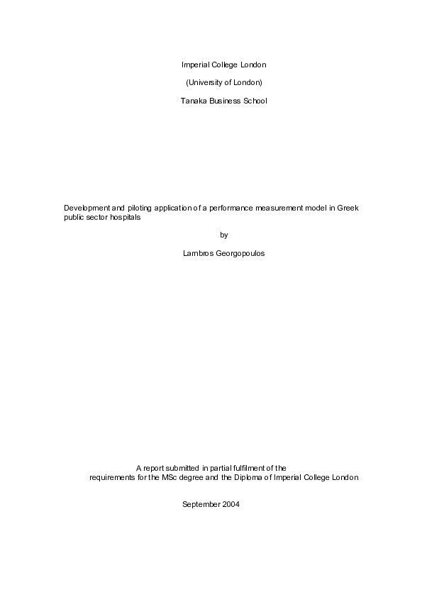 (PDF) Development and piloting application of a performance measurement ...