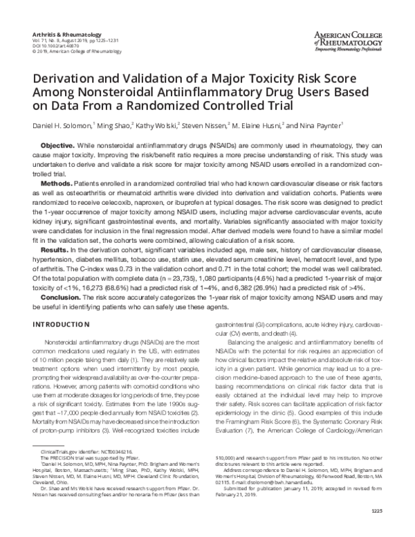 (PDF) Derivation and Validation of a Major Toxicity Risk Score Among ...