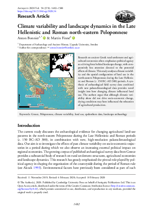(PDF) Climate variability and landscape dynamics in the Late ...