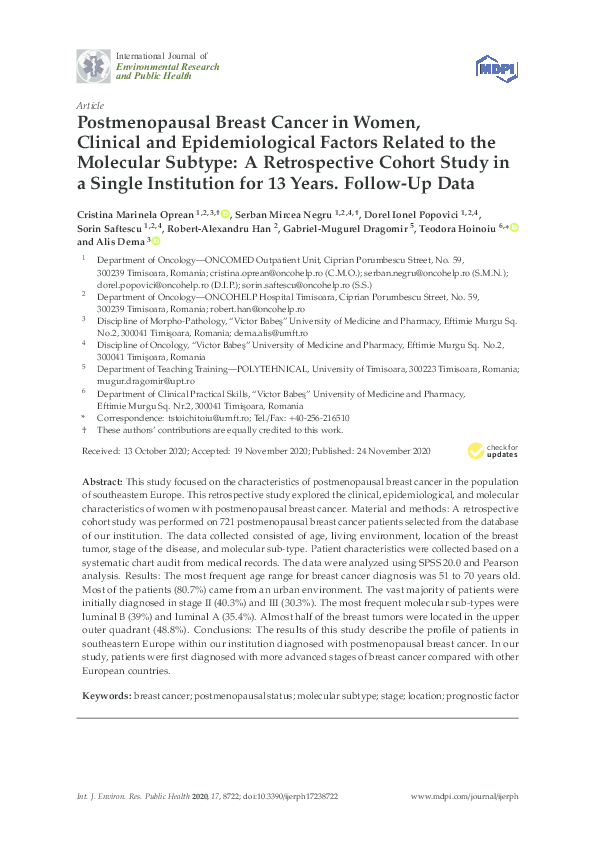 (PDF) Postmenopausal Breast Cancer in Women, Clinical and ...