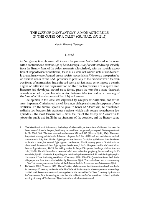 (PDF) The Life of Saint Antony: A Monastic Rule in the Guise of a Tale ...