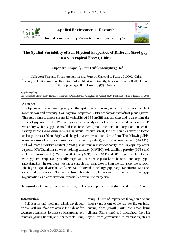 (PDF) The Spatial Variability of Soil Physical Properties of Different ...
