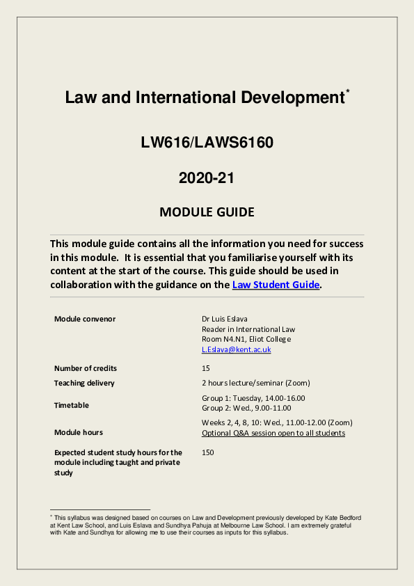 (PDF) Law and International Development