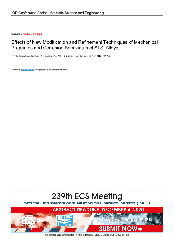 (PDF) Effects of New Modification and Refinement Techniques of ...