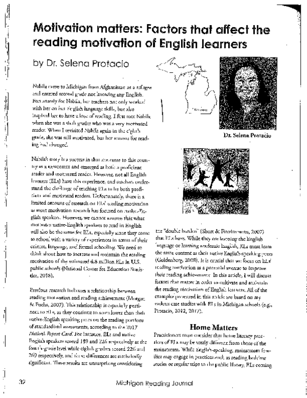 (PDF) Motivation Matters: Factors that affect the reading motivation of ...