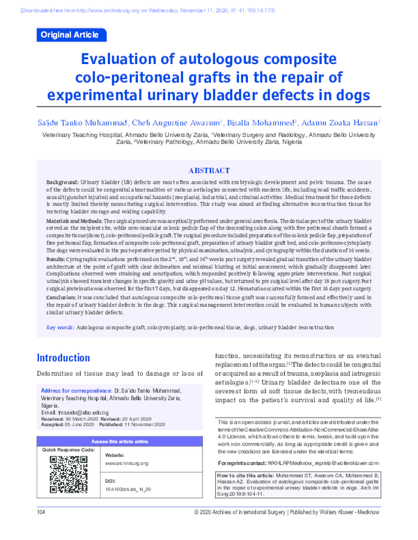 (PDF) Evaluation of autologous composite colo-peritoneal grafts in the ...