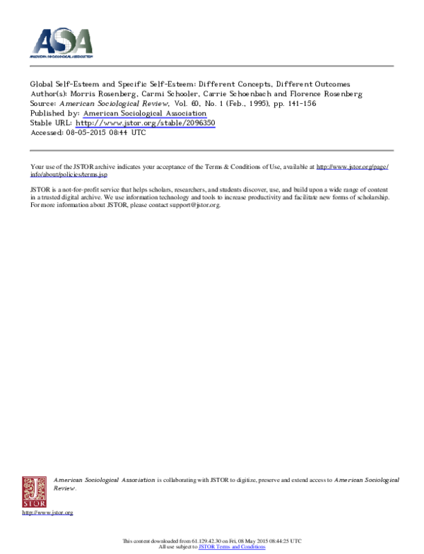 (PDF) Global SelfEsteem and Specific SelfEsteem Different Concepts, Different دني