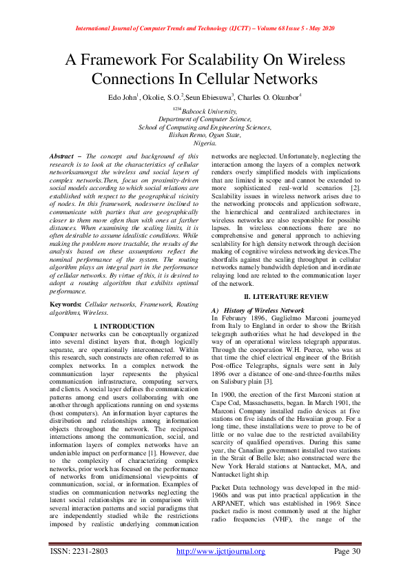 (PDF) A Framework For Scalability On Wireless Connections In Cellular ...
