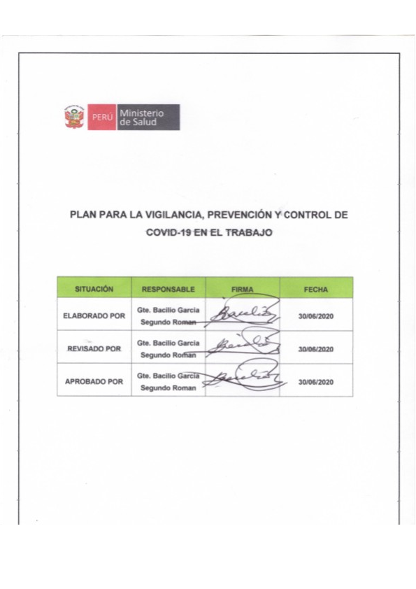 (DOC) Plan para la vigilancia prevencion y control de COVID 19 en el ...