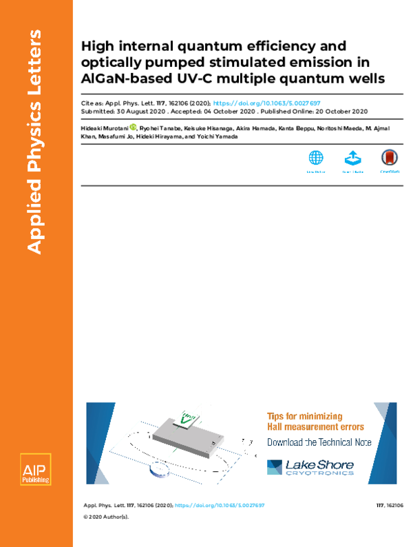 (PDF) High internal quantum efficiency and optically pumped stimulated ...