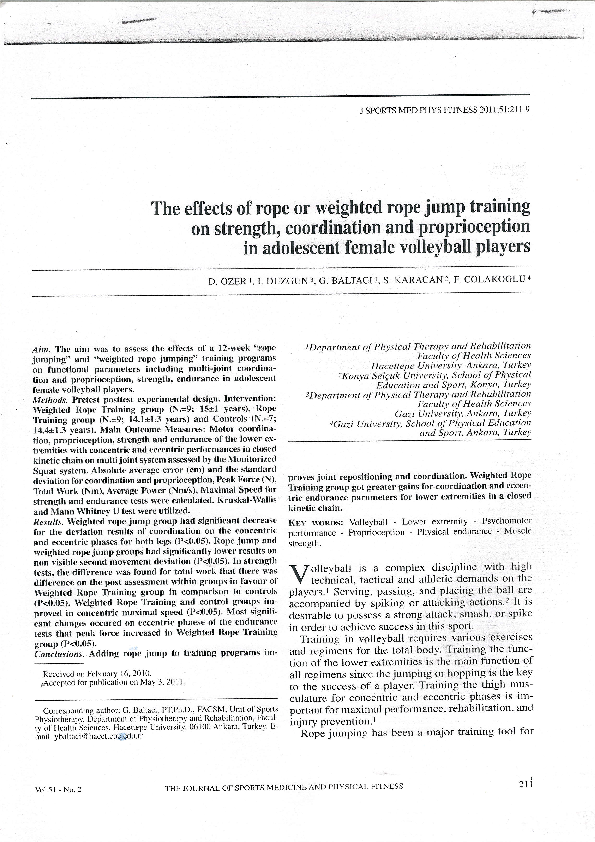 (PDF) The effects of rope or weighted rope jump training on strength ...