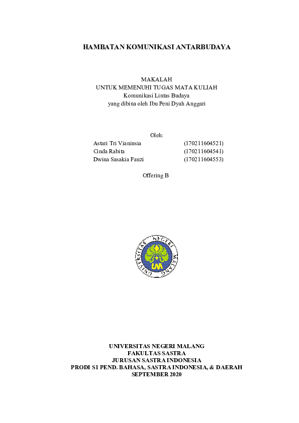 Komunikasi Lintas Budaya Research Papers Academia Edu