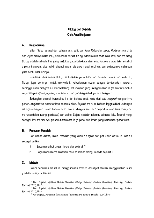 (DOC) Filologi dan Sejarah