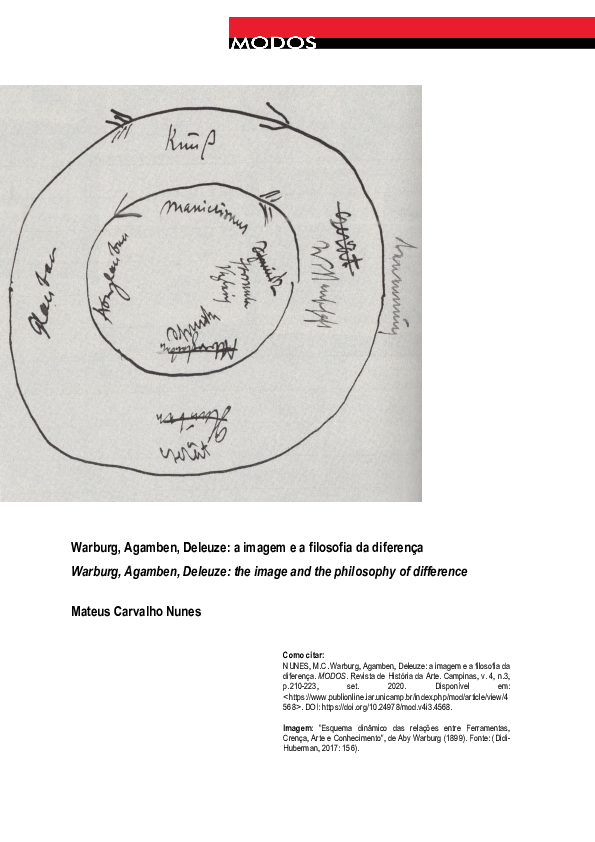  PDF Warburg Agamben Deleuze A Imagem E A Filosofia Da Diferen a 