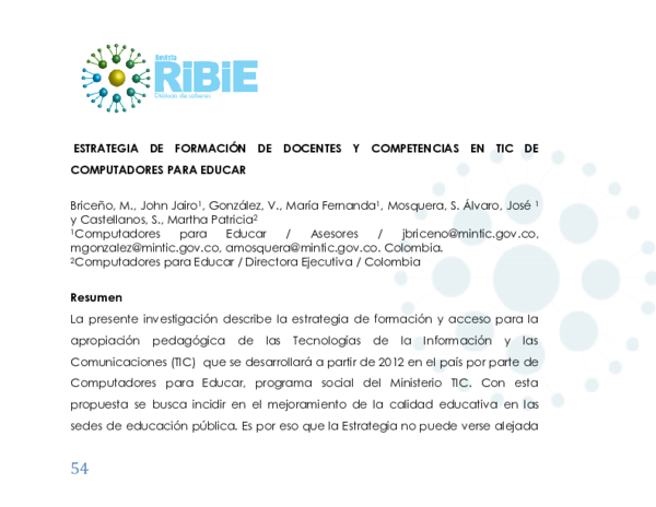 (PDF) Estrategia de Formacion de Docentes y Competencias en TIC de ...