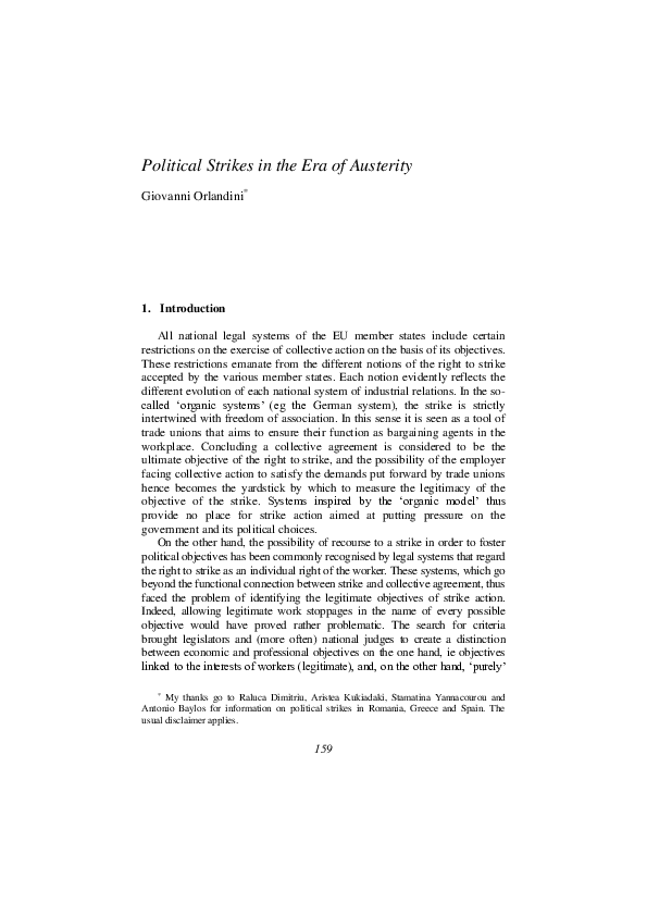 (PDF) Political Strikes in the Era of Austerity