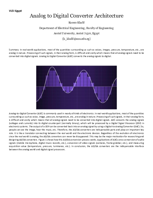 (PDF) Analog to Digital Converter Architecture Kasem Khalil