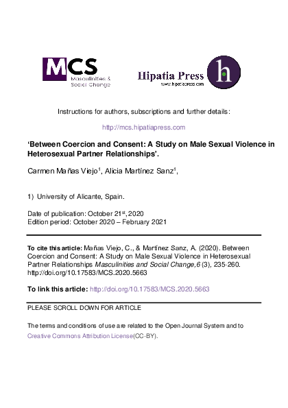 (PDF) 'Between Coercion and Consent: A Study on Male Sexual Violence in ...