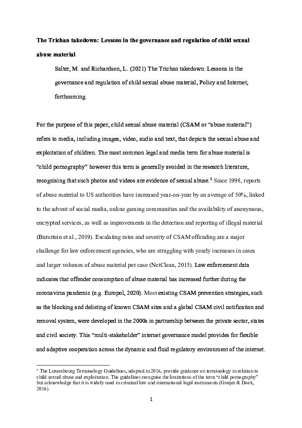 (PDF) The Trichan takedown: Lessons in the governance and regulation of ...