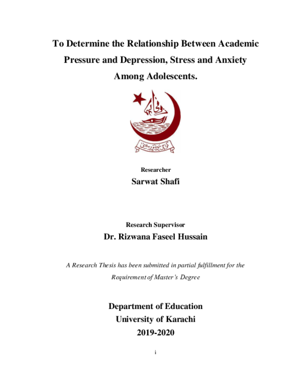 (PDF) To Determine the Relationship Between Academic Pressure and ...