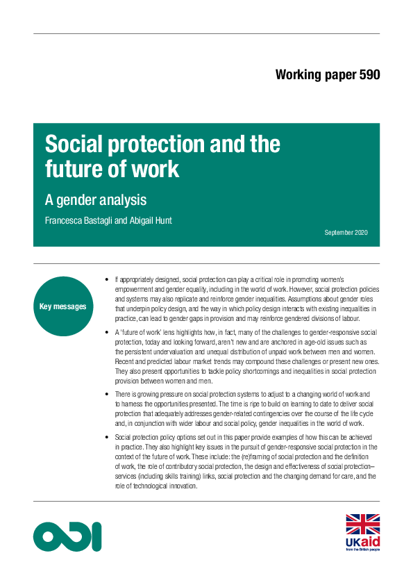 (PDF) Social protection and the future of work: A gender analysis