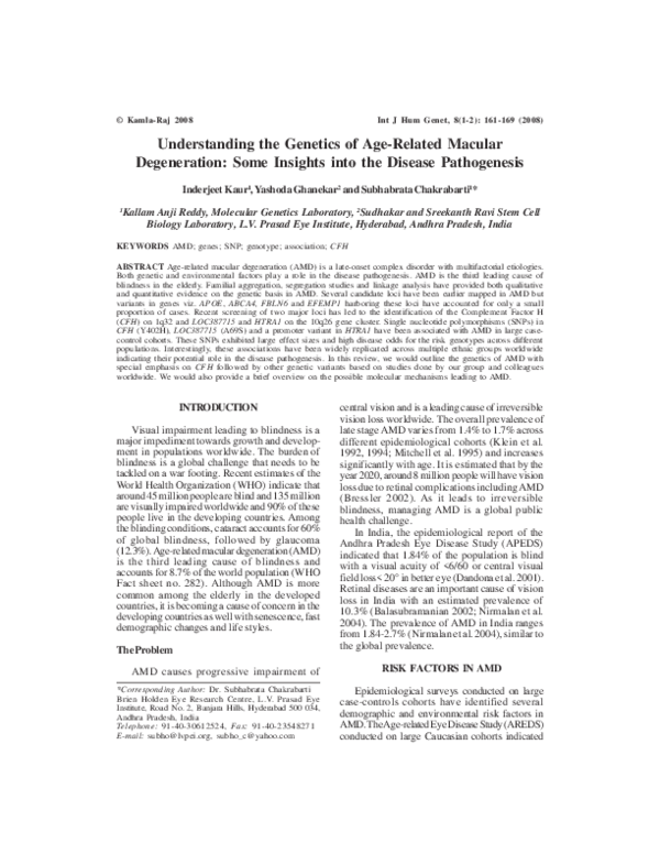 (PDF) Understanding the Genetics of Age-Related Macular Degeneration ...