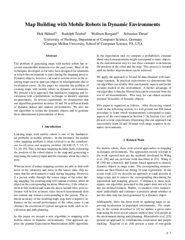 (PDF) Map building with mobile robots in dynamic environments