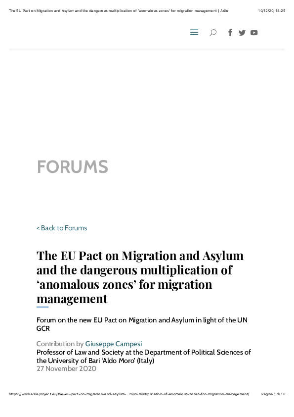 (PDF) The EU Pact on Migration and Asylum and the dangerous ...