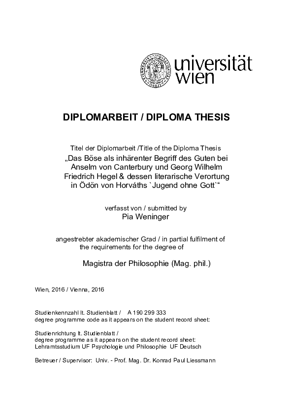 (PDF) DIPLOMARBEIT / DIPLOMA THESIS Titel der Diplomarbeit /Title of ...